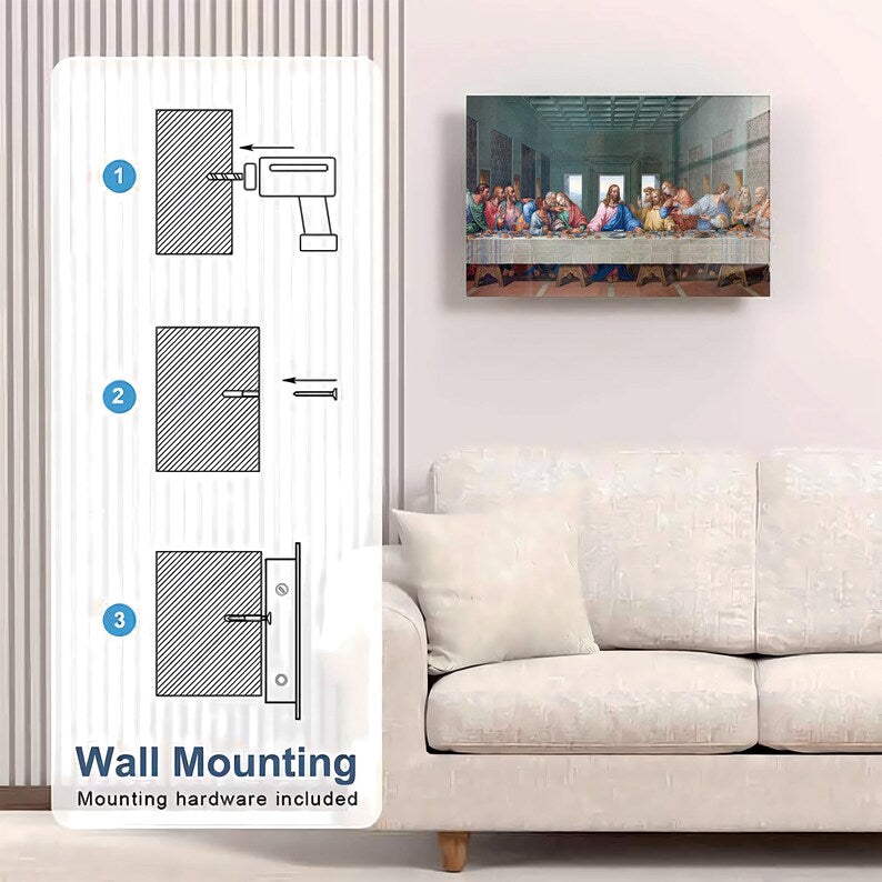 Glass The Last Supper Storage Cabinet