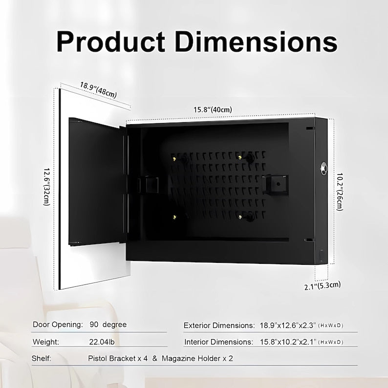 Glass Black Panther Gun Storage Cabinet