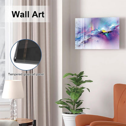 Glass Abstract Color Wall Art Gun Storage Cabinet