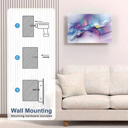 Glass Abstract Color Wall Art Gun Storage Cabinet