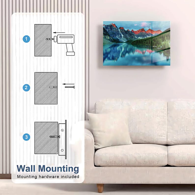 Glass Moraine Lake Wall Art Gun Storage Cabinet