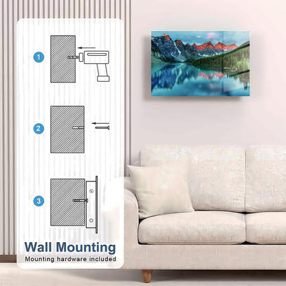 Glass Moraine Lake Wall Art Gun Storage Cabinet