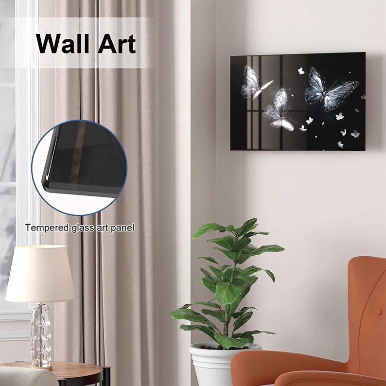 Glass Butterfly Wall Art Gun Storage Cabinet