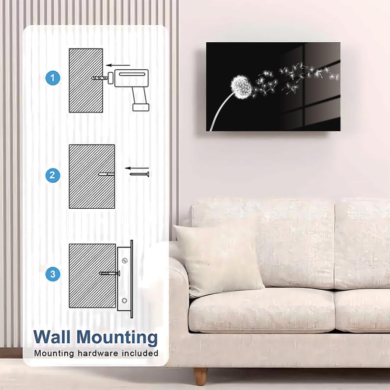 Glass Dandelion Wall Art Gun Storage Cabinet