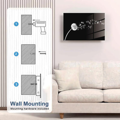 Glass Dandelion Wall Art Gun Storage Cabinet