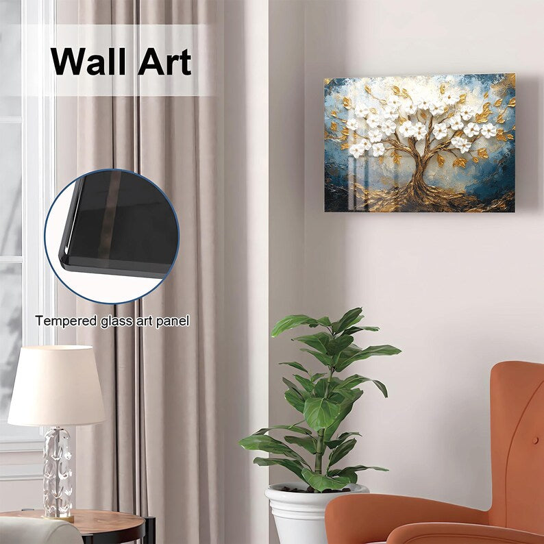 Glass Tree of Life Wall Art Gun Storage Cabinet