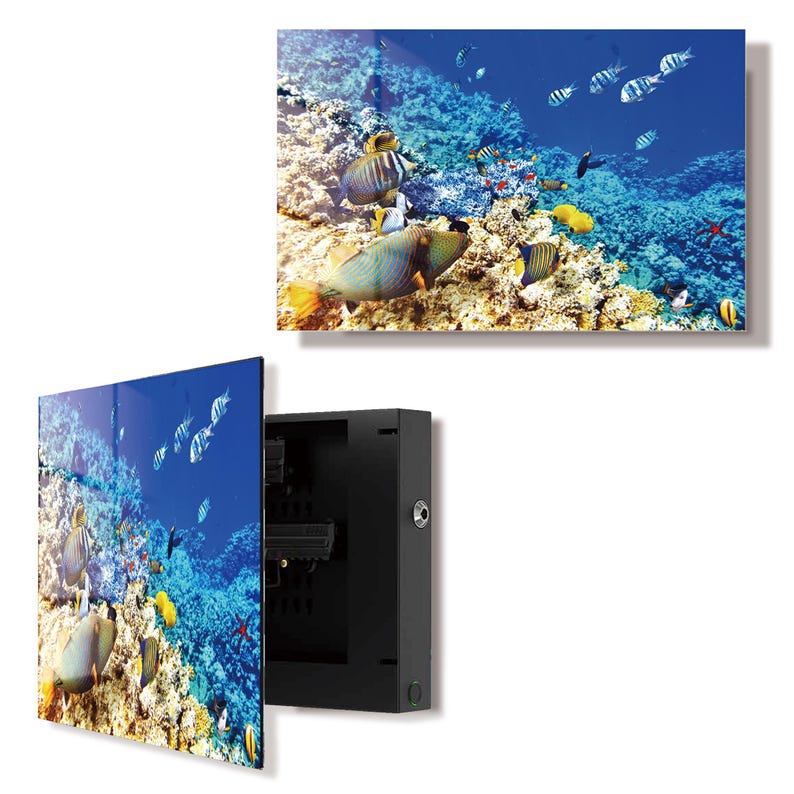 Glass Undersea Wall Art Gun Storage Cabinet