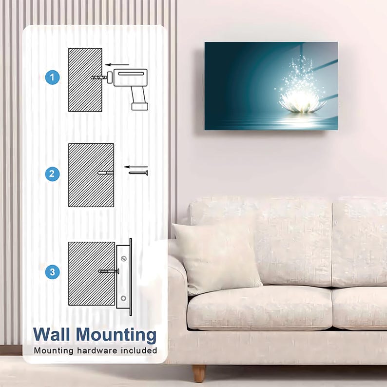 Glass Lotus Wall Art Gun Storage Cabinet