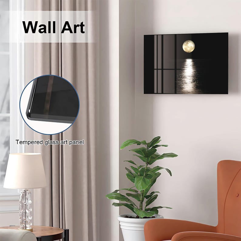 Glass Moon Wall Art Gun Storage Cabinet