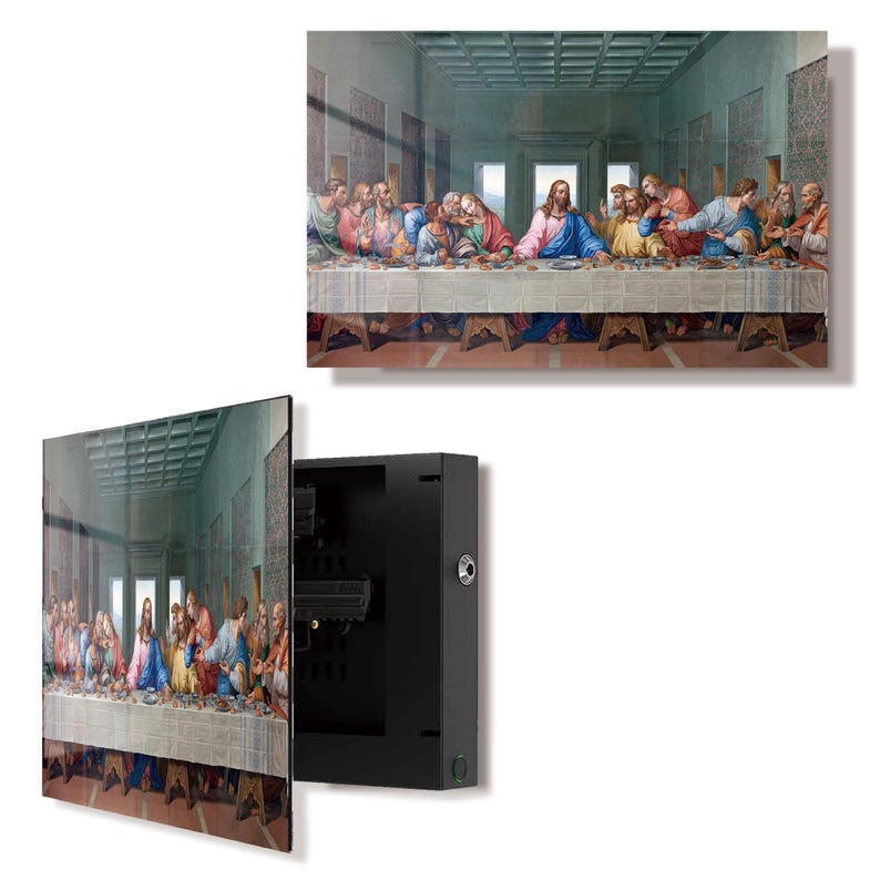 Glass The Last Supper Storage Cabinet
