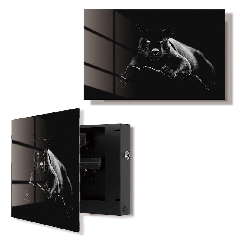 Glass Black Panther Gun Storage Cabinet