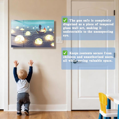 Glass Ship Wall Art Gun Storage Cabinet