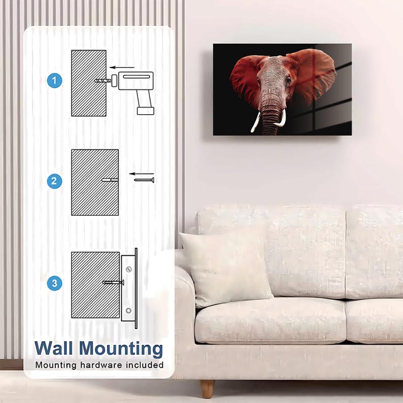 Elephant Wall Art Hidden Gun Safe Cabinet product image 7