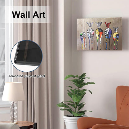 Glass Zebra Wall Art Gun Storage Cabinet