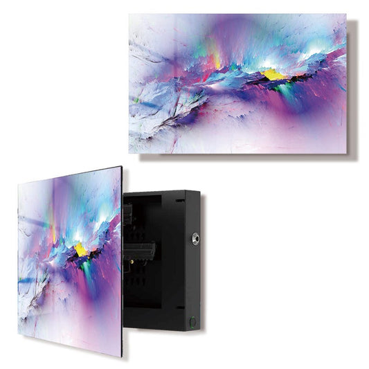 Glass Abstract Color Wall Art Gun Storage Cabinet