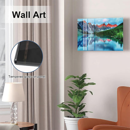 Glass Moraine Lake Wall Art Gun Storage Cabinet