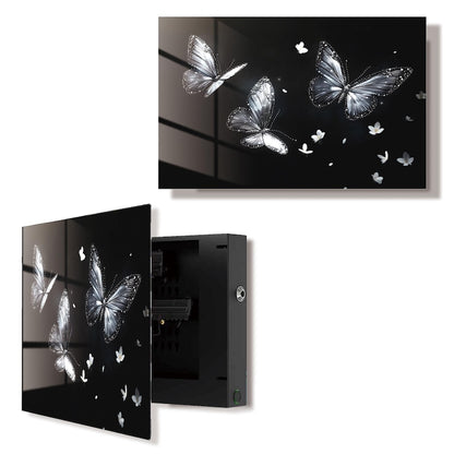 Glass Butterfly Wall Art Gun Storage Cabinet