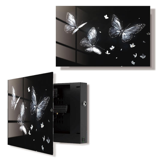 Glass Butterfly Wall Art Gun Storage Cabinet