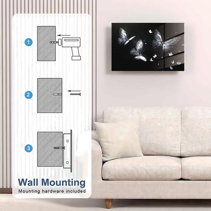 Glass Butterfly Wall Art Gun Storage Cabinet