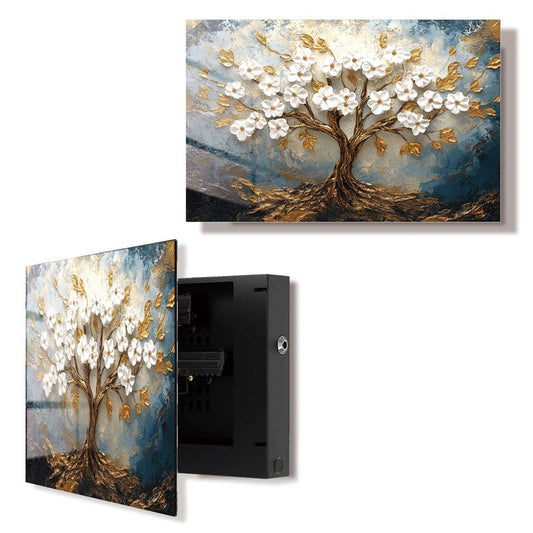 Glass Tree of Life Wall Art Gun Storage Cabinet