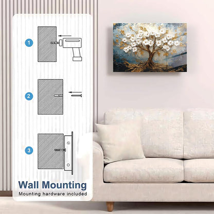 Glass Tree of Life Wall Art Gun Storage Cabinet