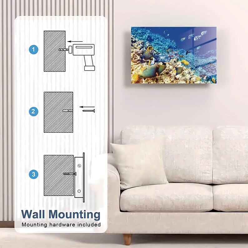 Glass Undersea Wall Art Gun Storage Cabinet