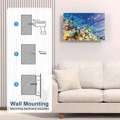 Glass Undersea Wall Art Gun Storage Cabinet