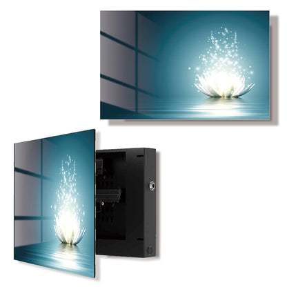 Glass Lotus Wall Art Gun Storage Cabinet
