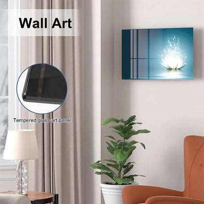 Glass Lotus Wall Art Gun Storage Cabinet