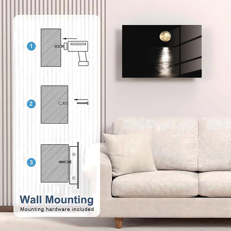 Glass Moon Wall Art Gun Storage Cabinet