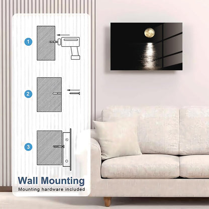 Glass Moon Wall Art Gun Storage Cabinet