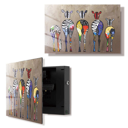 Glass Zebra Wall Art Gun Storage Cabinet