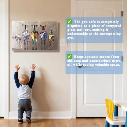 Glass Zebra Wall Art Gun Storage Cabinet