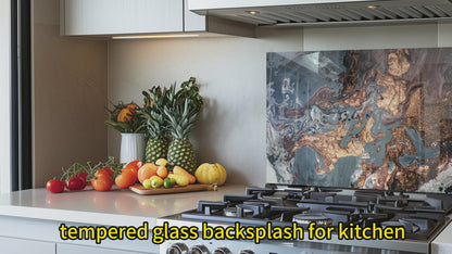 Tempered Glass Marbling Stove Back Top Cove
