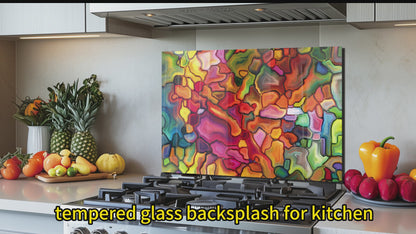 Tempered Glass Energy of Stained Glass Splashback