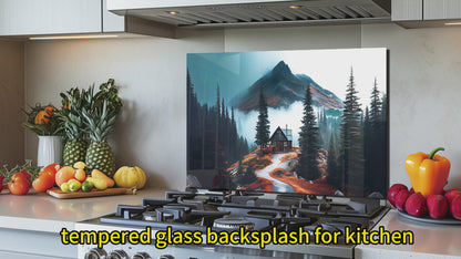 Tempered Glass Tiny House Stove Back Top Cover