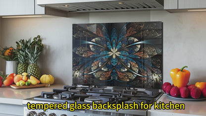 Abstract Fractal Flower Stove Back Top Cover