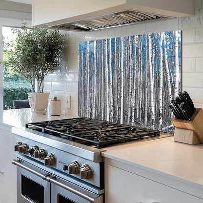The poplar tree with blue leaves Kitchen Sink Cover Splash Guard