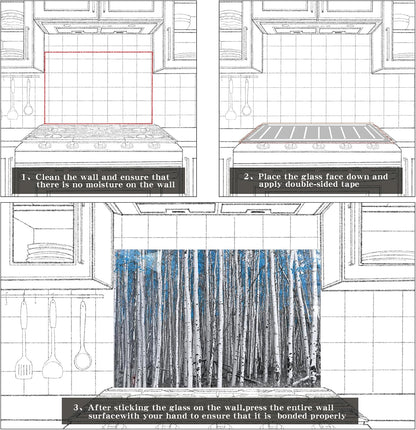 The poplar tree with blue leaves Kitchen Sink Cover Splash Guard