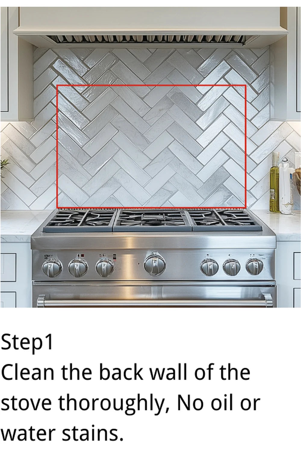 Step 1: Clean the back wall of the stove thoroughly